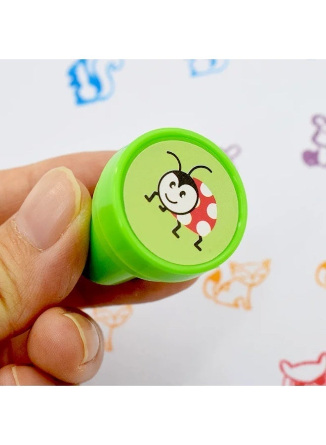 26 Pcs Animal Theme Stamps Set for Kids Colorful ABS Plastic Self-Inking Stamps with Zoo Patterns (1 Box) - Image 4